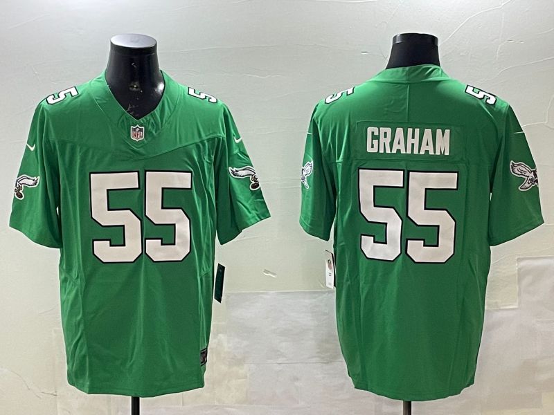 Men Philadelphia Eagles #55 Graham Green three generations 2025 Nike Vapor Limited NFL Jersey style 1->philadelphia eagles->NFL Jersey